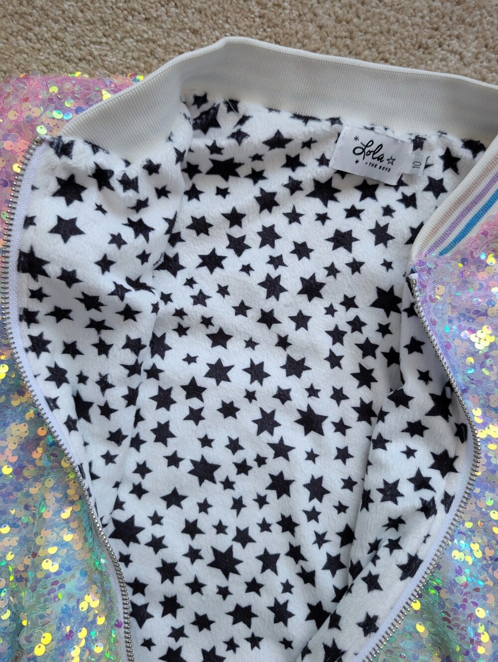 Lola + The boys Icy Ombre Sequin Jacket in Pastel Hues - Picture 5 of 5